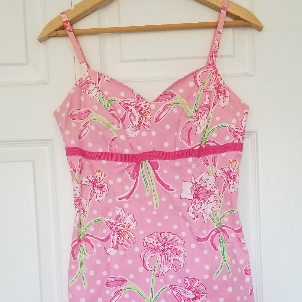 Lilly Pulitzer Pink & White Polka-Dot Lily Dress
